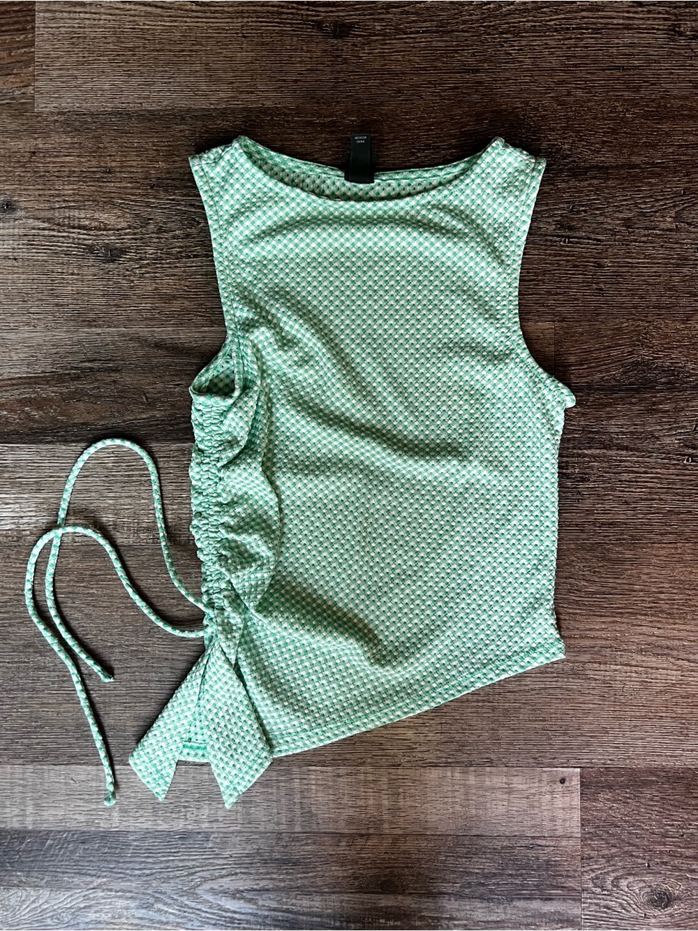Wild Fable Asymmetrical Tank Top - Green Gingham